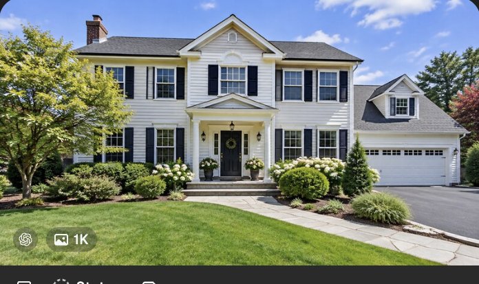 Bright daytime photo of a Nassau County colonial-style home