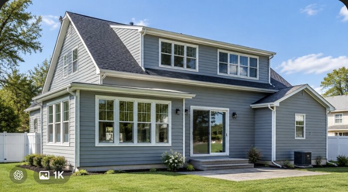 Long Island home with a new shed dormer second-story addition by Nassau Roofing and Remodeling
